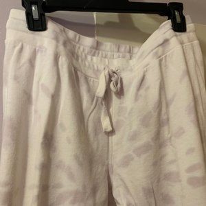 MARC NEW YORK Cropped Sweat Pants/Lounge Pants, Size L, Tie-Dyed Lavender/White